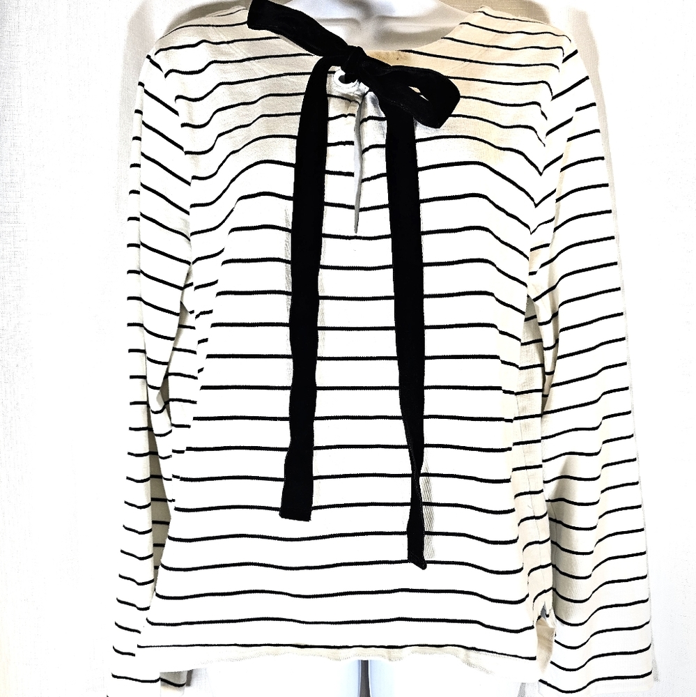 J. Crew XL Velour Tie Striped Top
